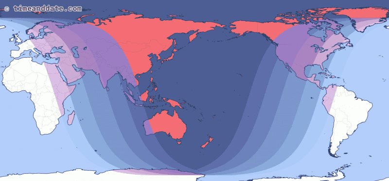 Lunar Eclipse January 2018 Path