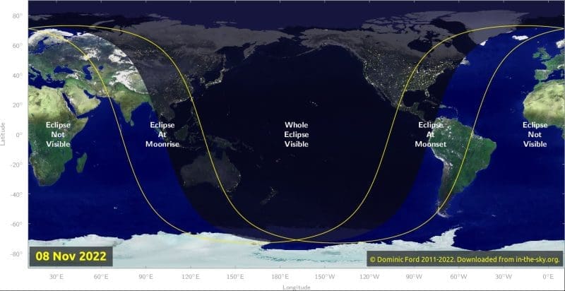 Lunar Eclipse November 2022 Path