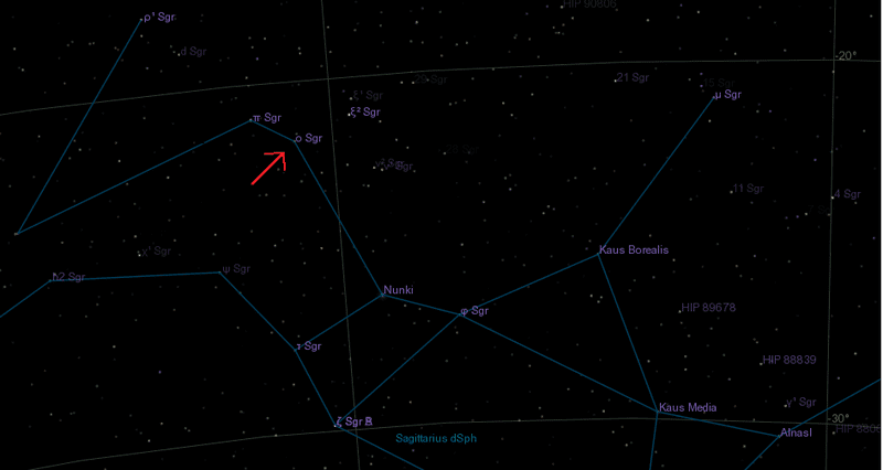 Manubrium Star, Omicron Sagittarii